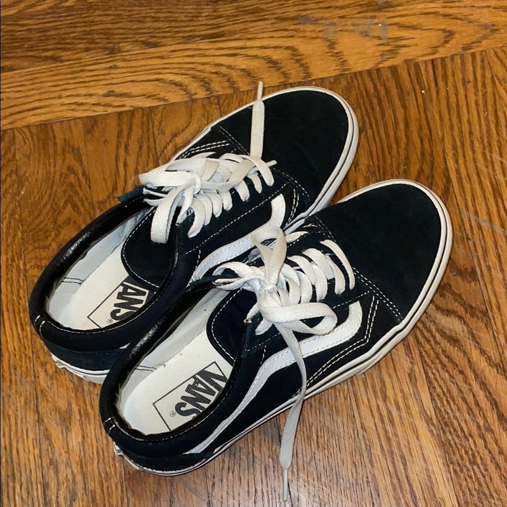 Vans Black and White Platform Sneakers